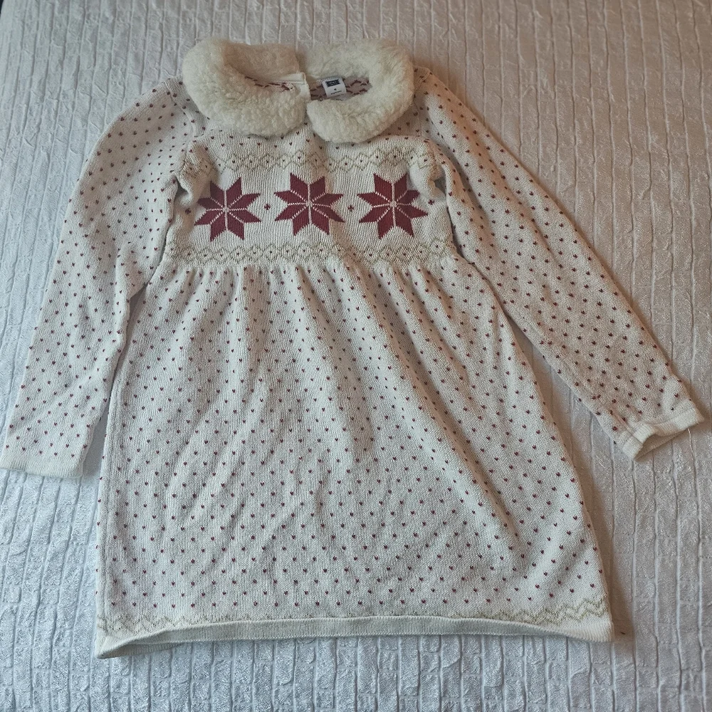 Janie & Jack Faux Ivory Sweater Dress Size 5 - Picture 2 of 7